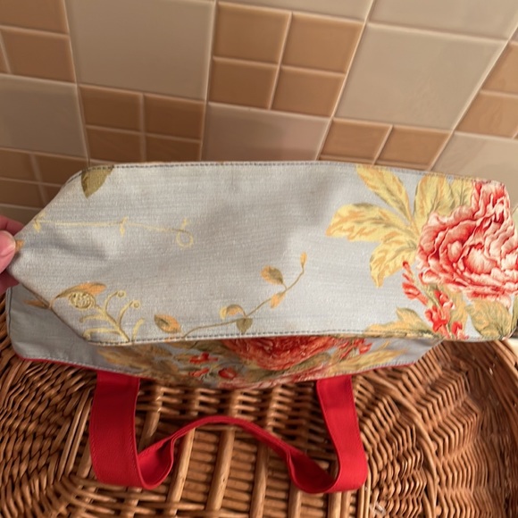 JIM THOMPSON TOTE FLORAL BAG BLUE PINK GREEN - Picture 4 of 5